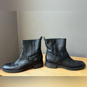 Nine West Hanzil Black Leather Moto Boots size 9